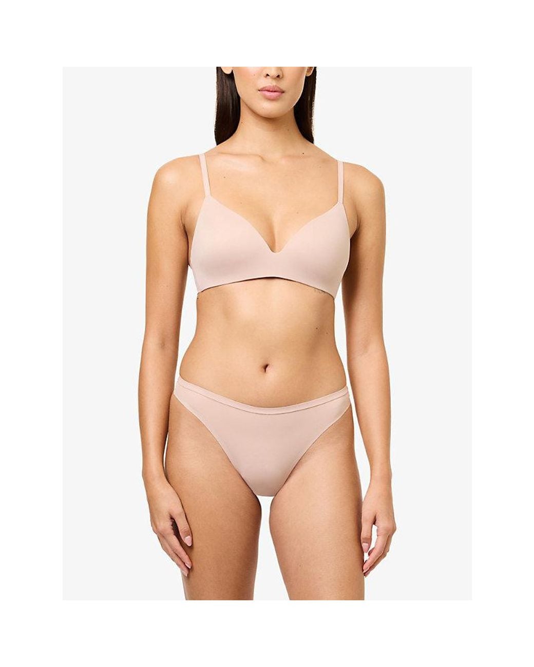 Calvin Klein Natural Perfectly Fit Stretch-Woven Thong