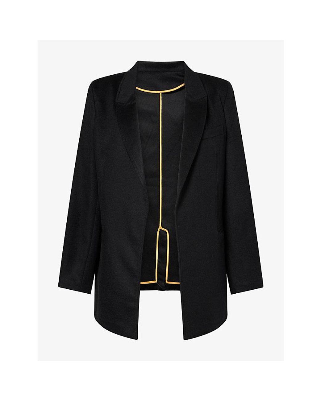 Frenckenberger Black Fren Notch-Lapel Wool-And-Cashmere Blazer