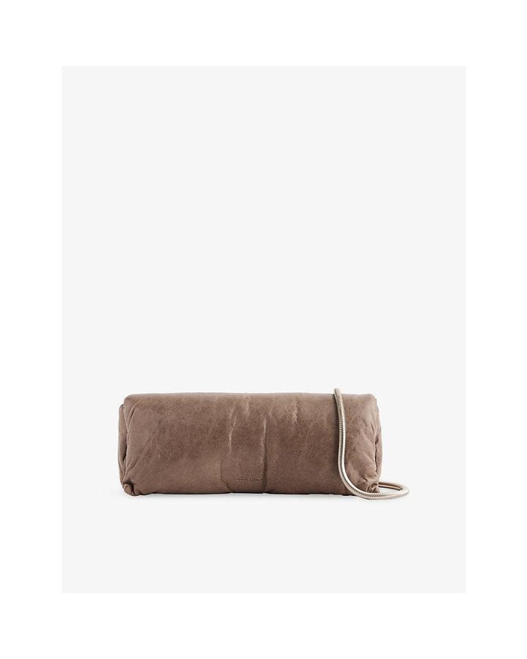 Rick Owens Brown Soft Elongated Leather Clutch Bag