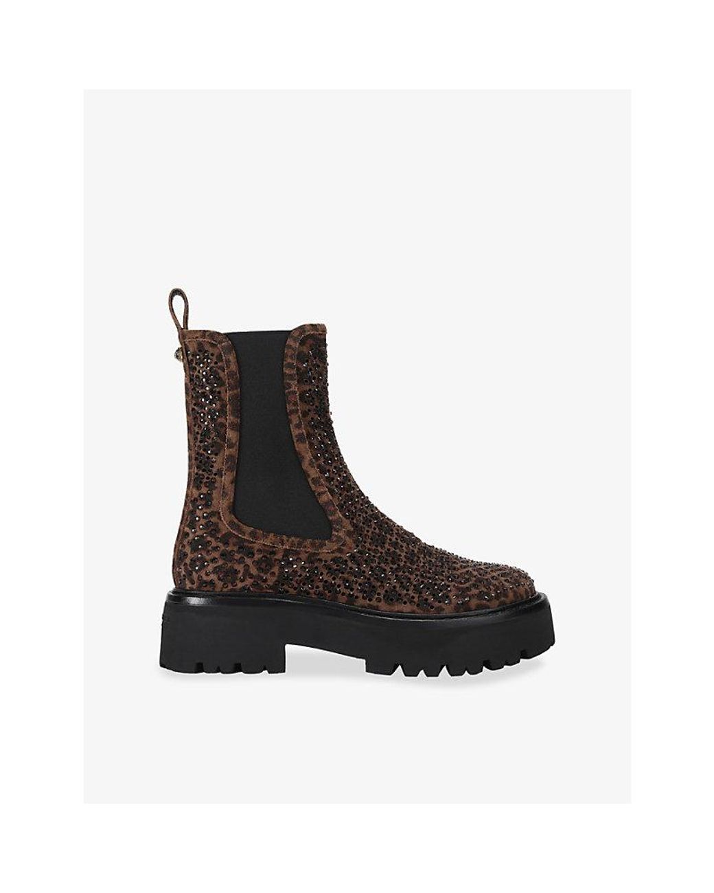 Kurt Geiger Brown Perfection Leopard-Print Suede Ankle Boots