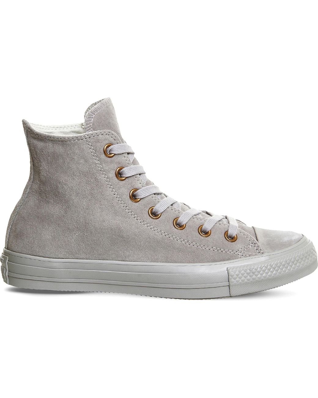 Converse All Star Hi Suede Trainers in Gray | Lyst