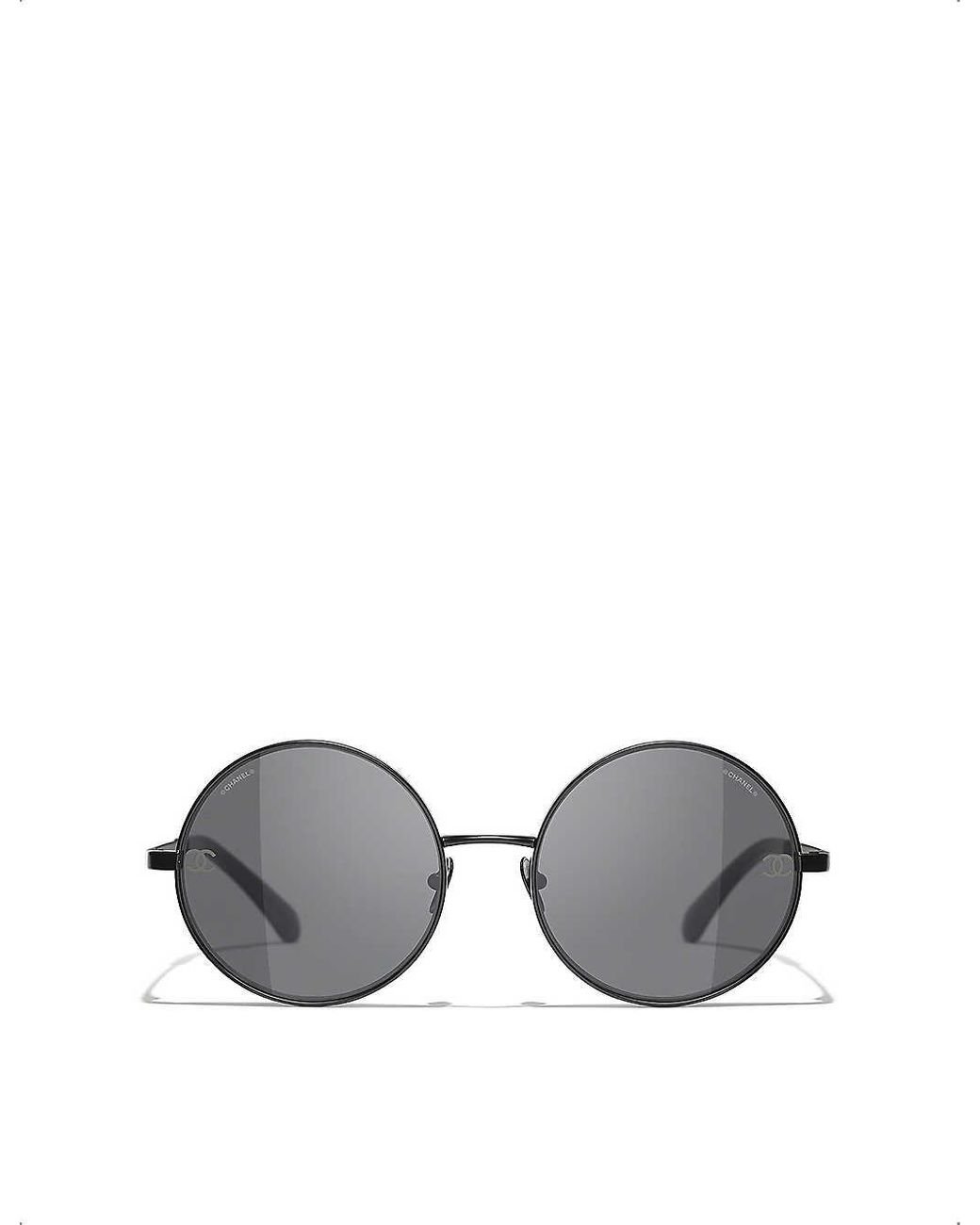 Chanel Round Frame Sunglasses in Black