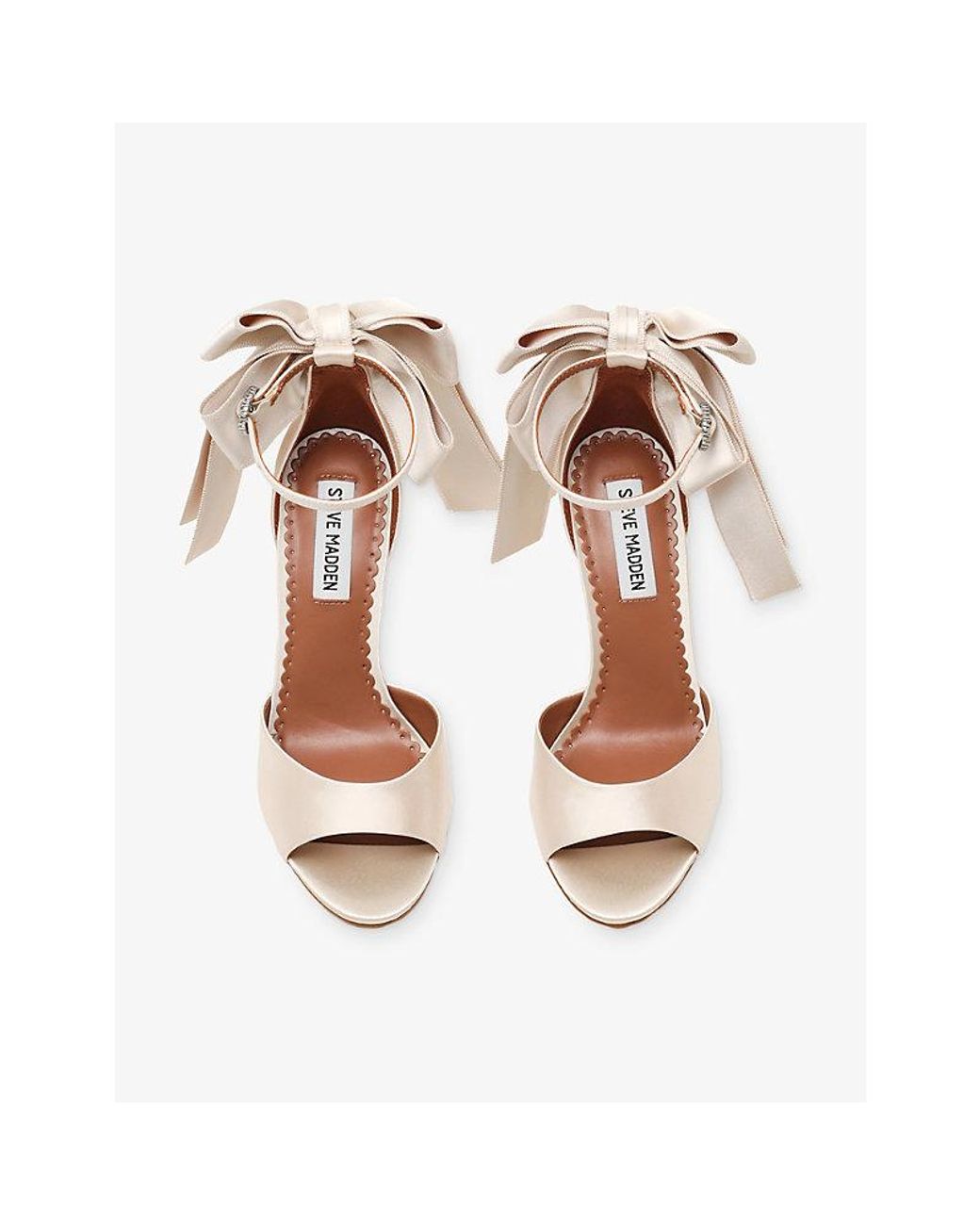 Steve Madden White Bougie Heeled Satin Sandals