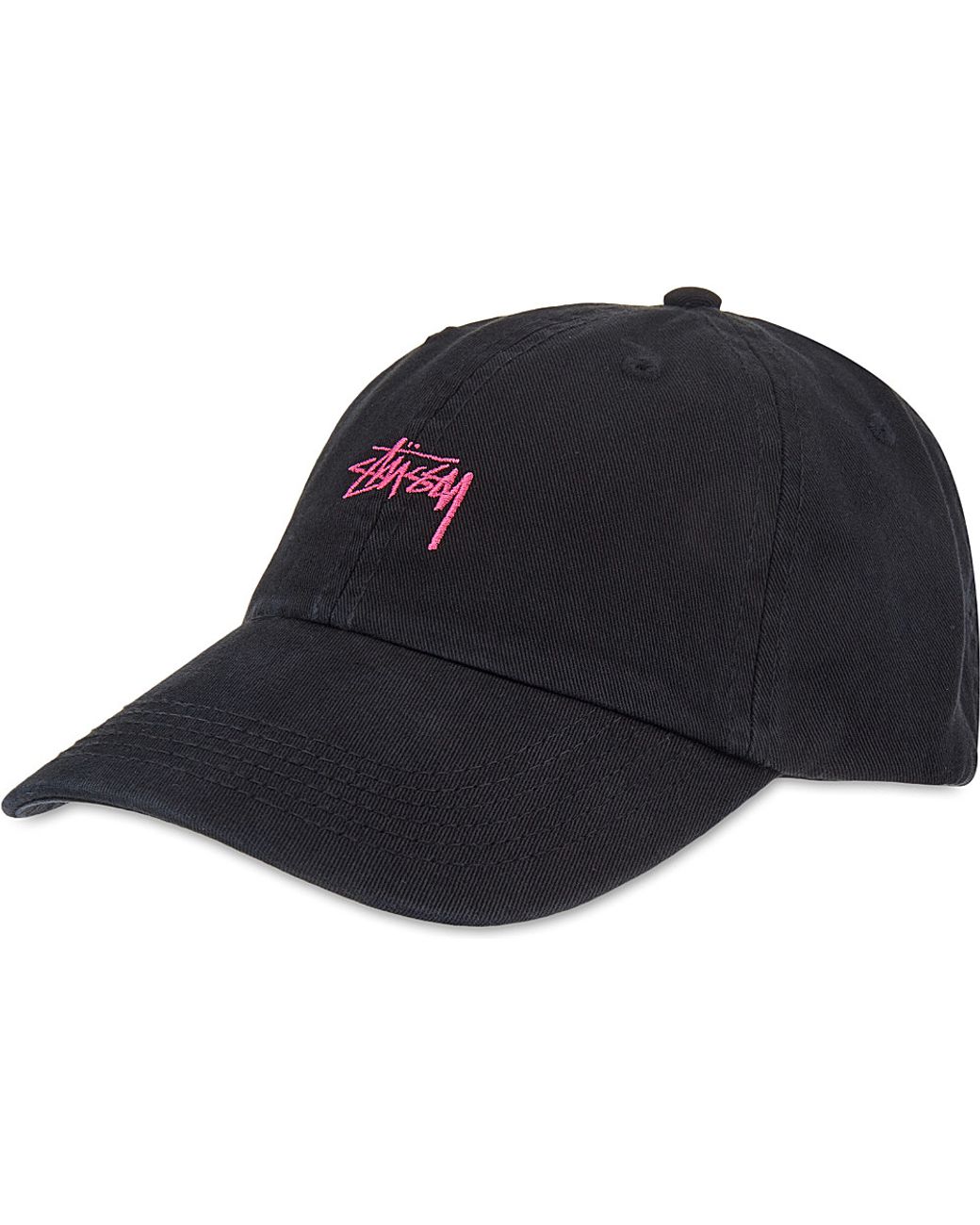 Stussy Stock Low Profile Strapback Cap in Black for Men | Lyst