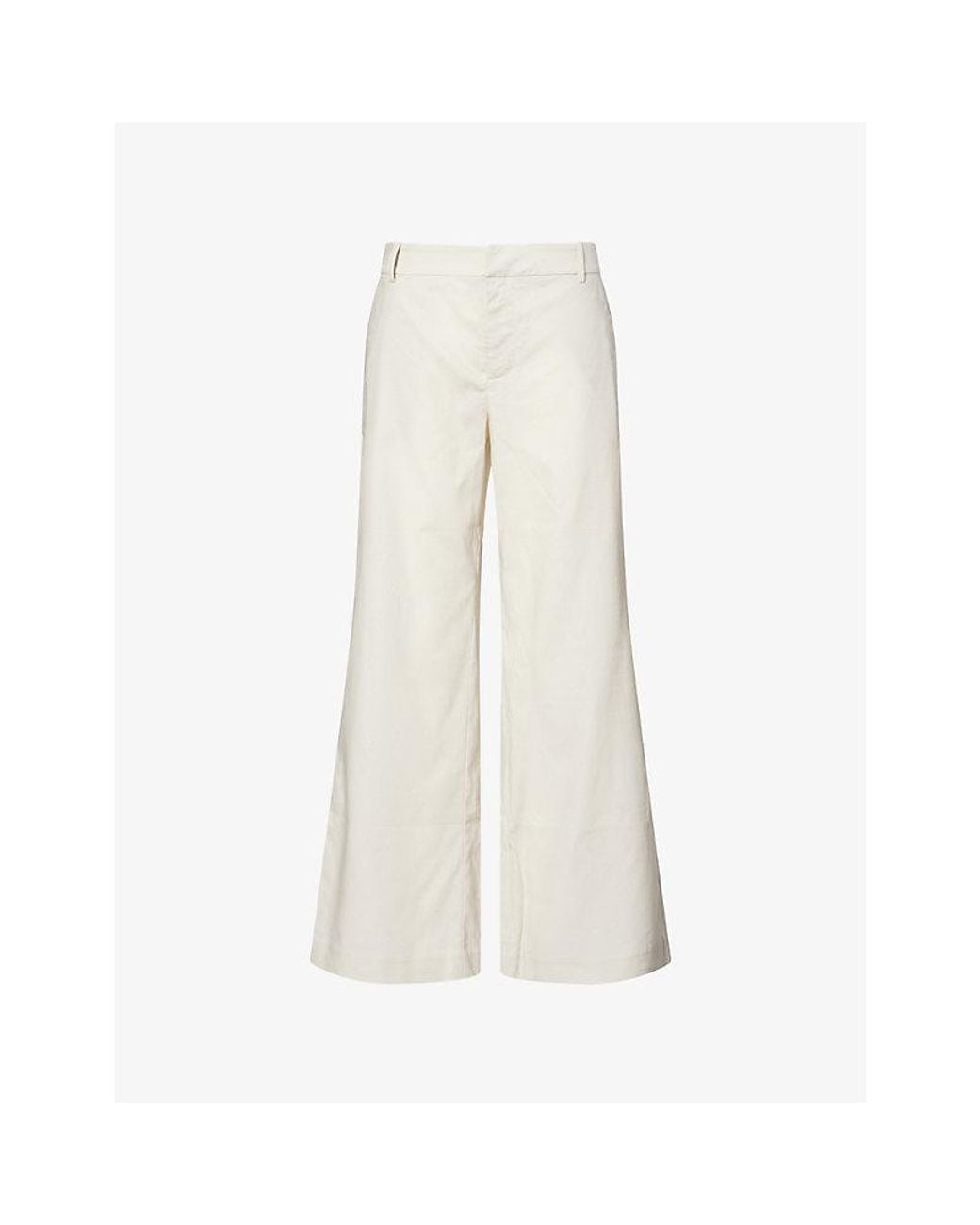 GOOD AMERICAN White Wide-Leg High-Rise Linen-Blend Trousers