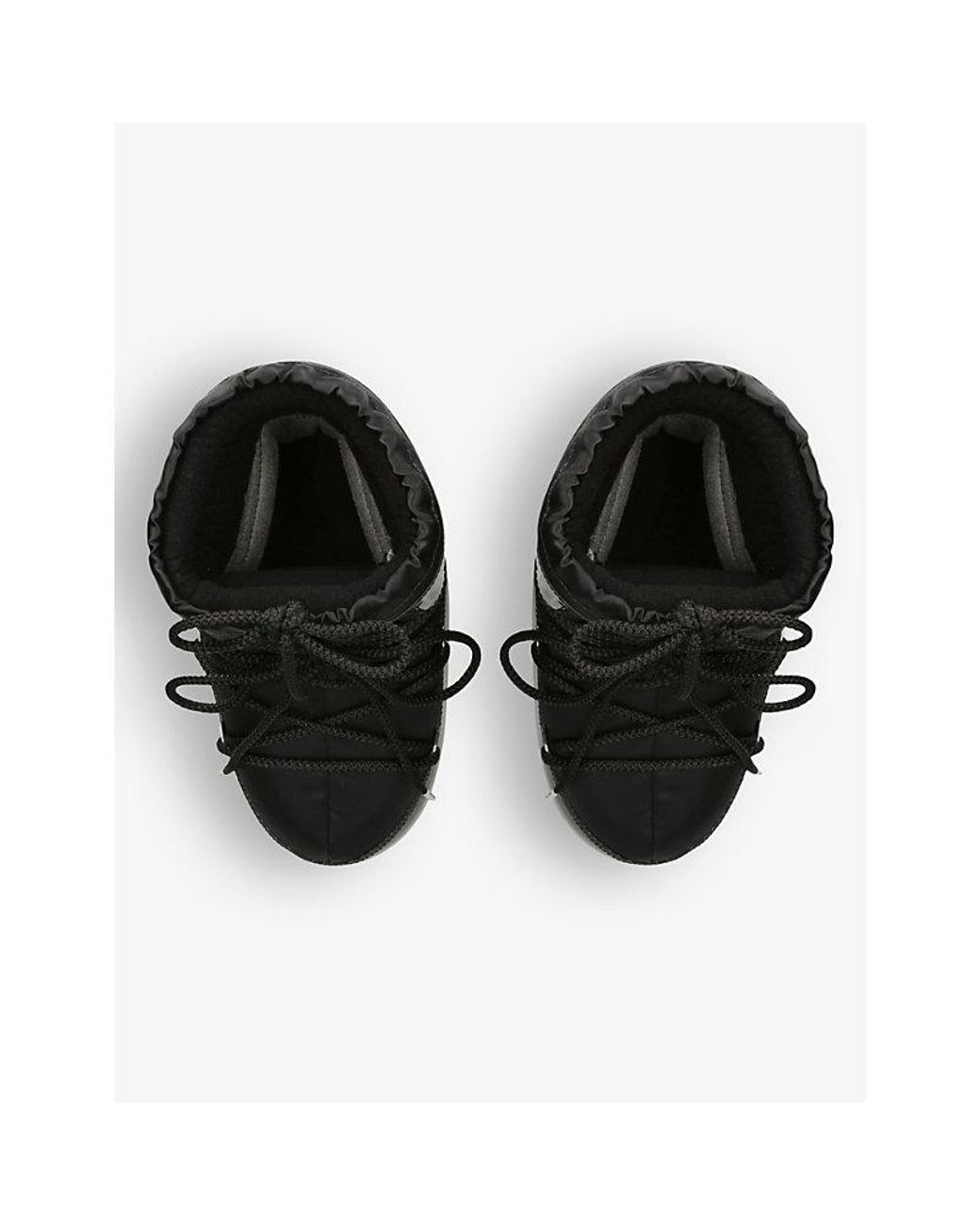 Moon Boot Black Icon Brand-Print Woven Snow Boots