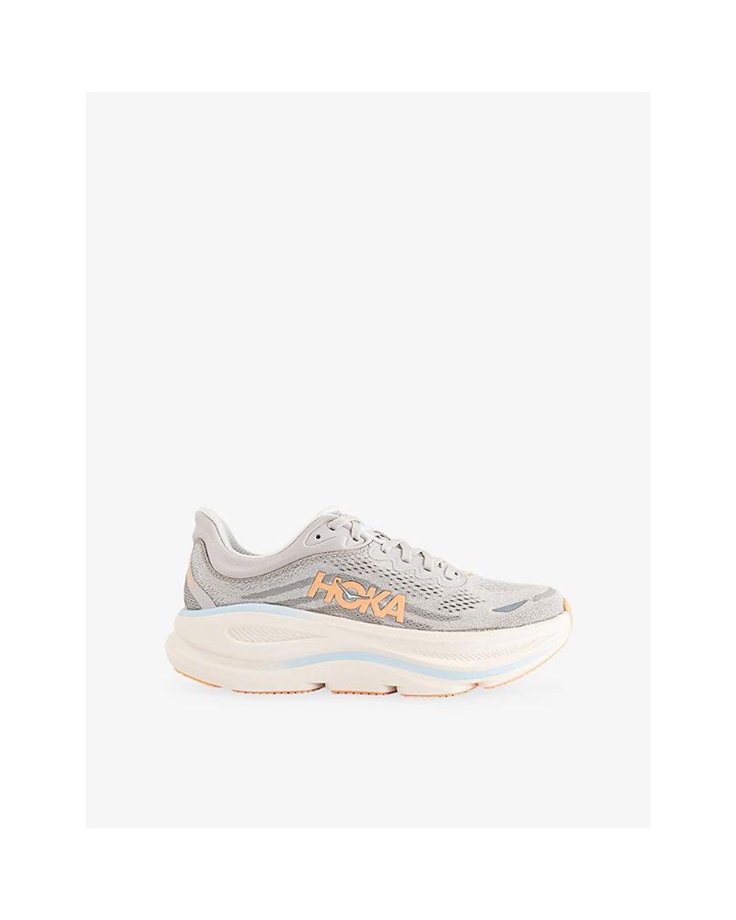 Hoka One One White Bondi 9 Woven Trainers