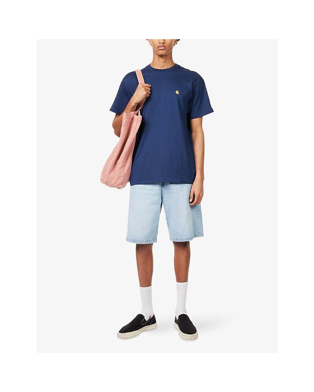 Carhartt Blue Landon Straight-Leg Denim Shorts for men