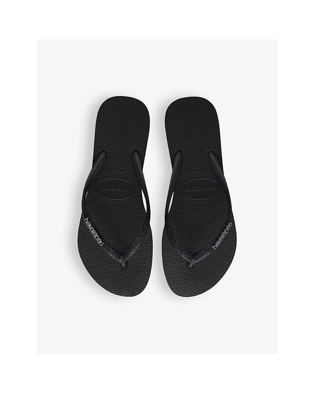 Havaianas Black Slim Metallic Rubber Flip-Flops