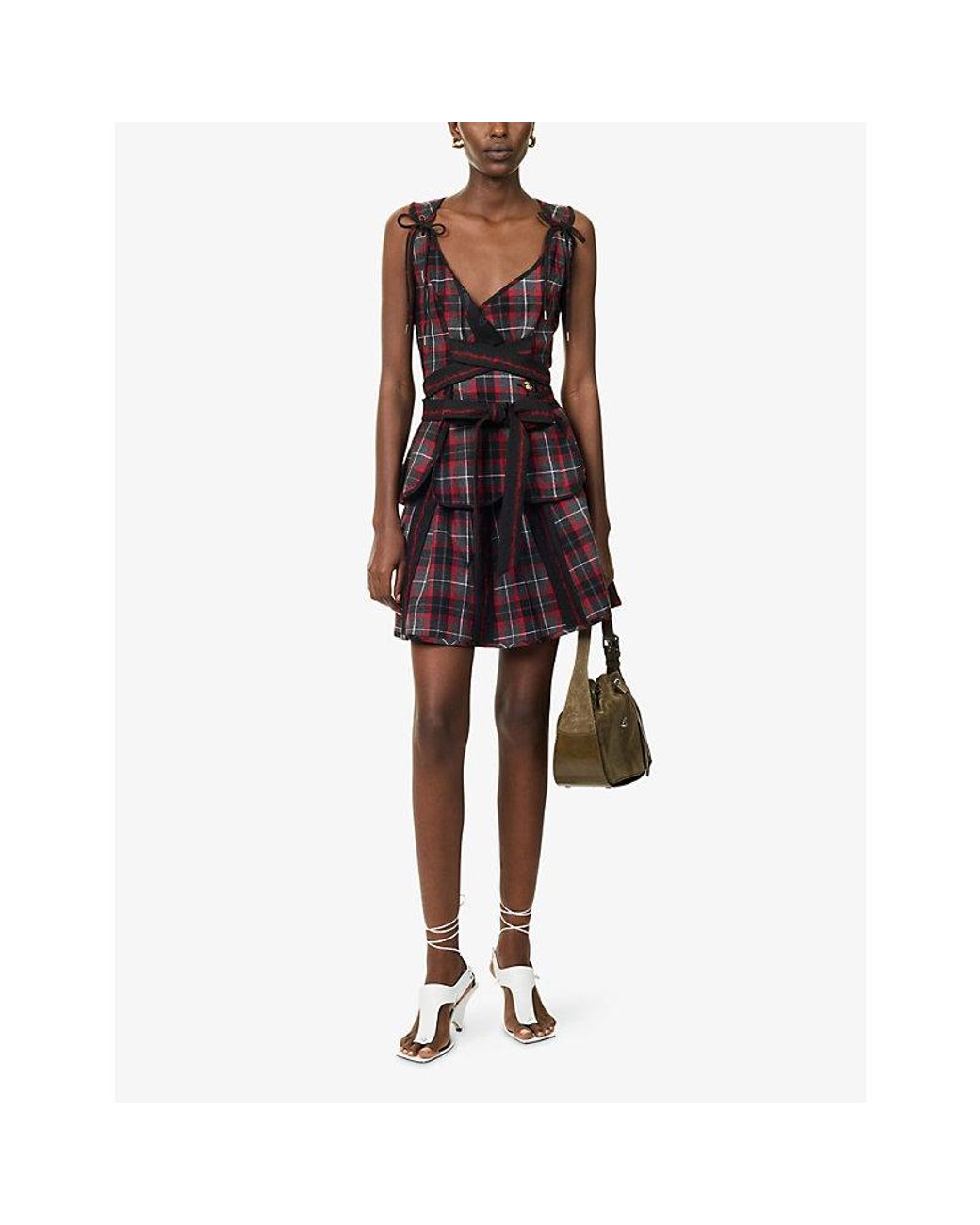 Vivienne Westwood Blue Roxy Tartan-Check Wool-Blend Top