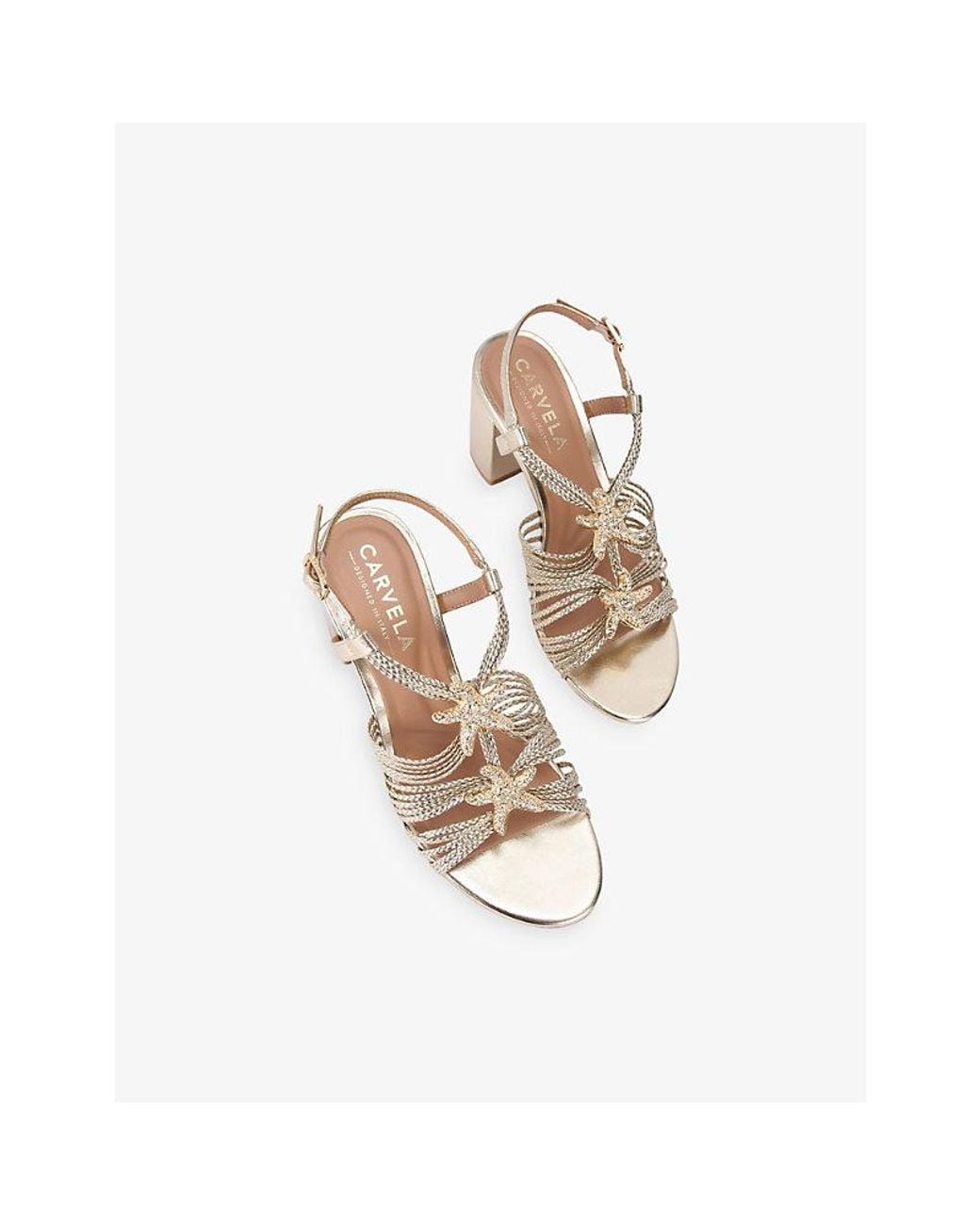 Carvela Kurt Geiger White Marina Faux-Leather Heeled Sandals