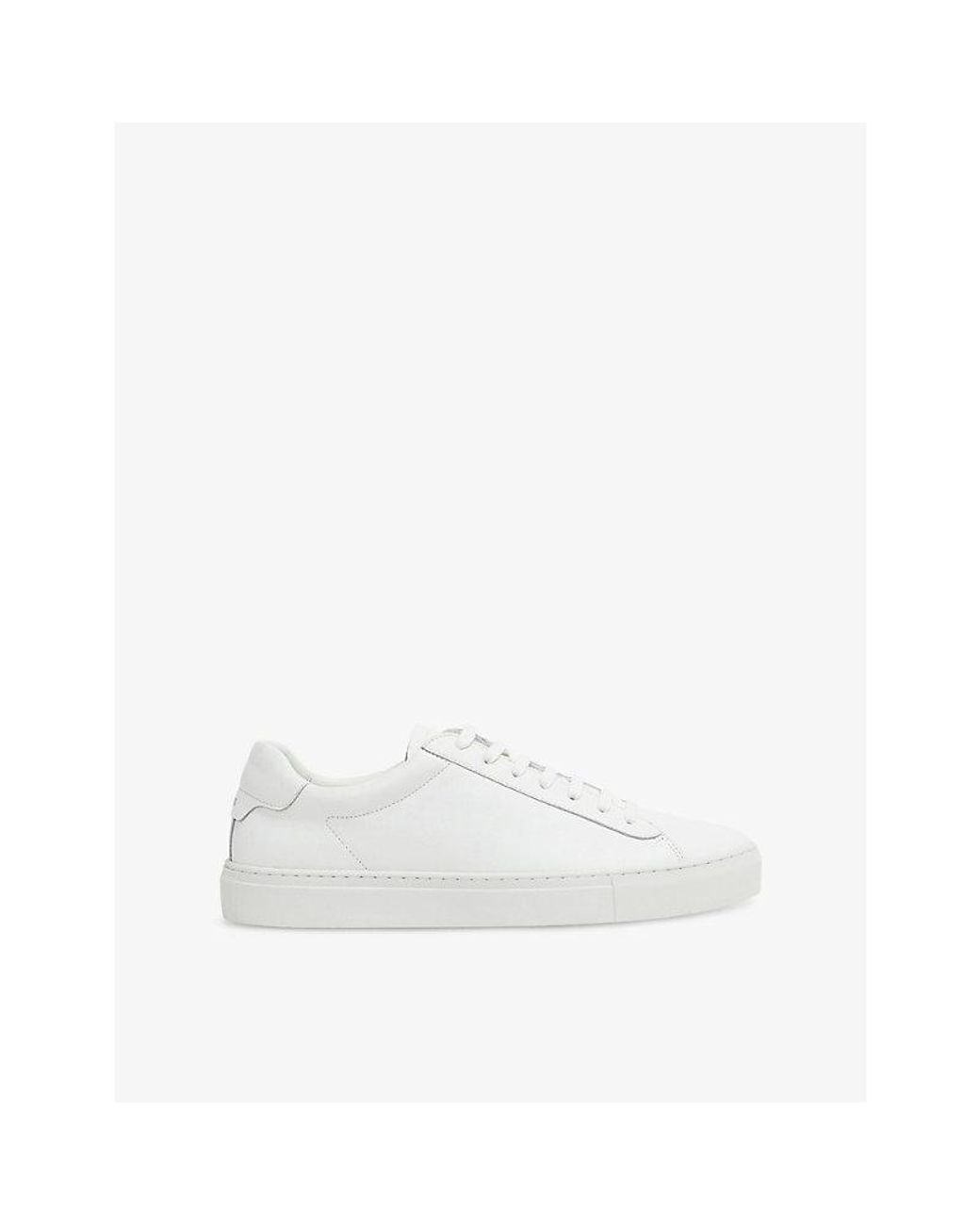 Reiss White Finley Leather Low-Top Trainers for men