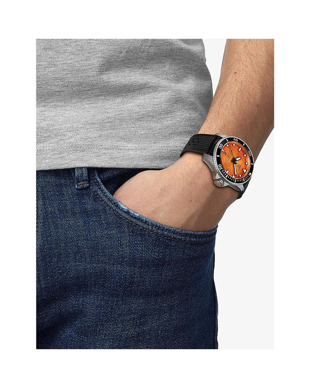 Tissot Orange Seastar 2000 Stainless-Steel And Ceramic Watch 44Mm for men