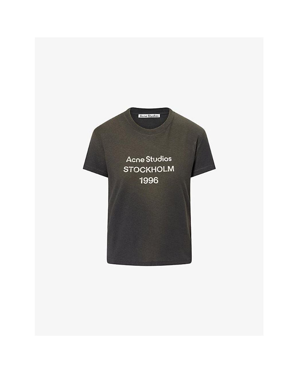 Acne Black Etza 1996 Logo Cotton-Blend T-Shirt