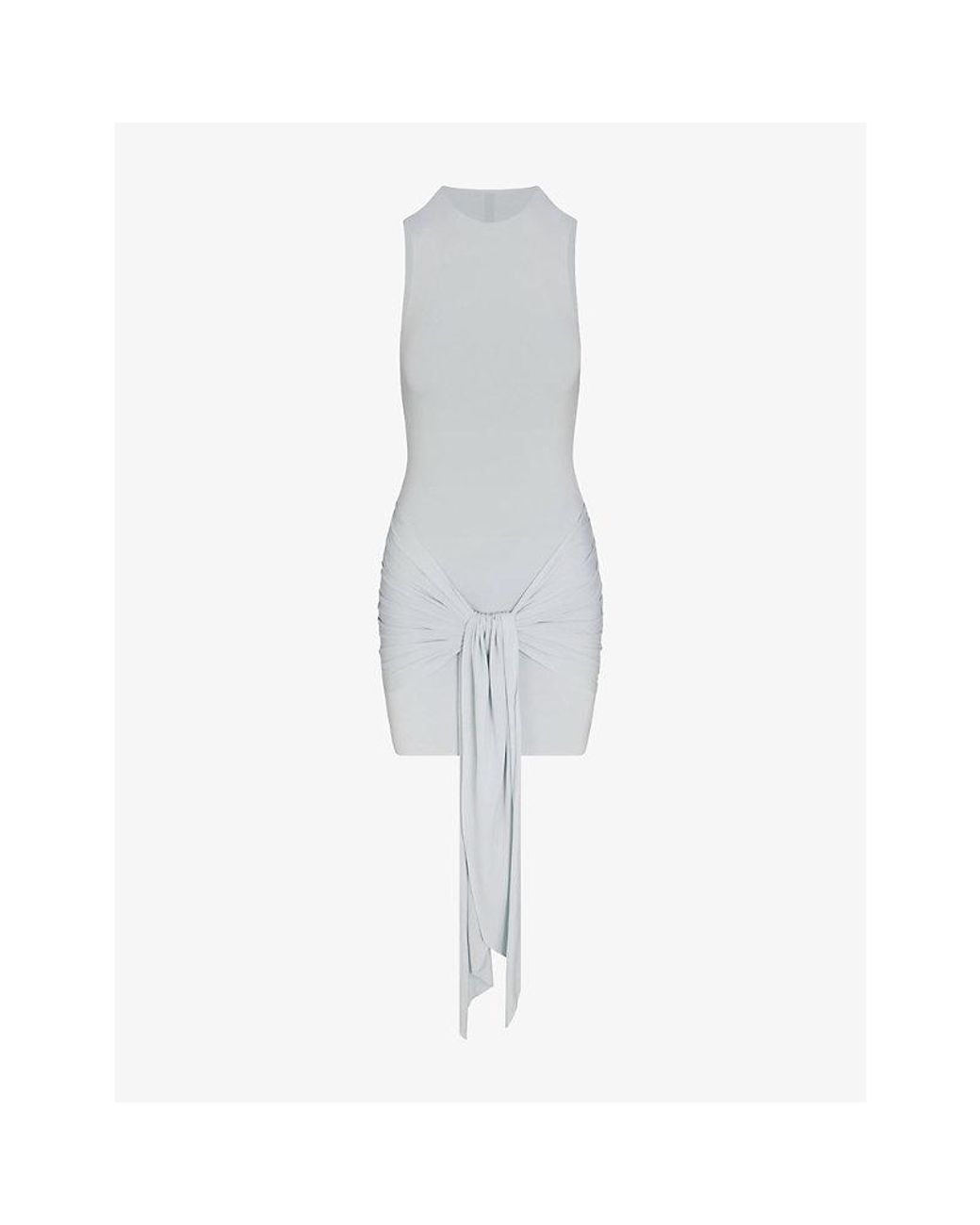 Skims White Wrap Jersey Mini Dress