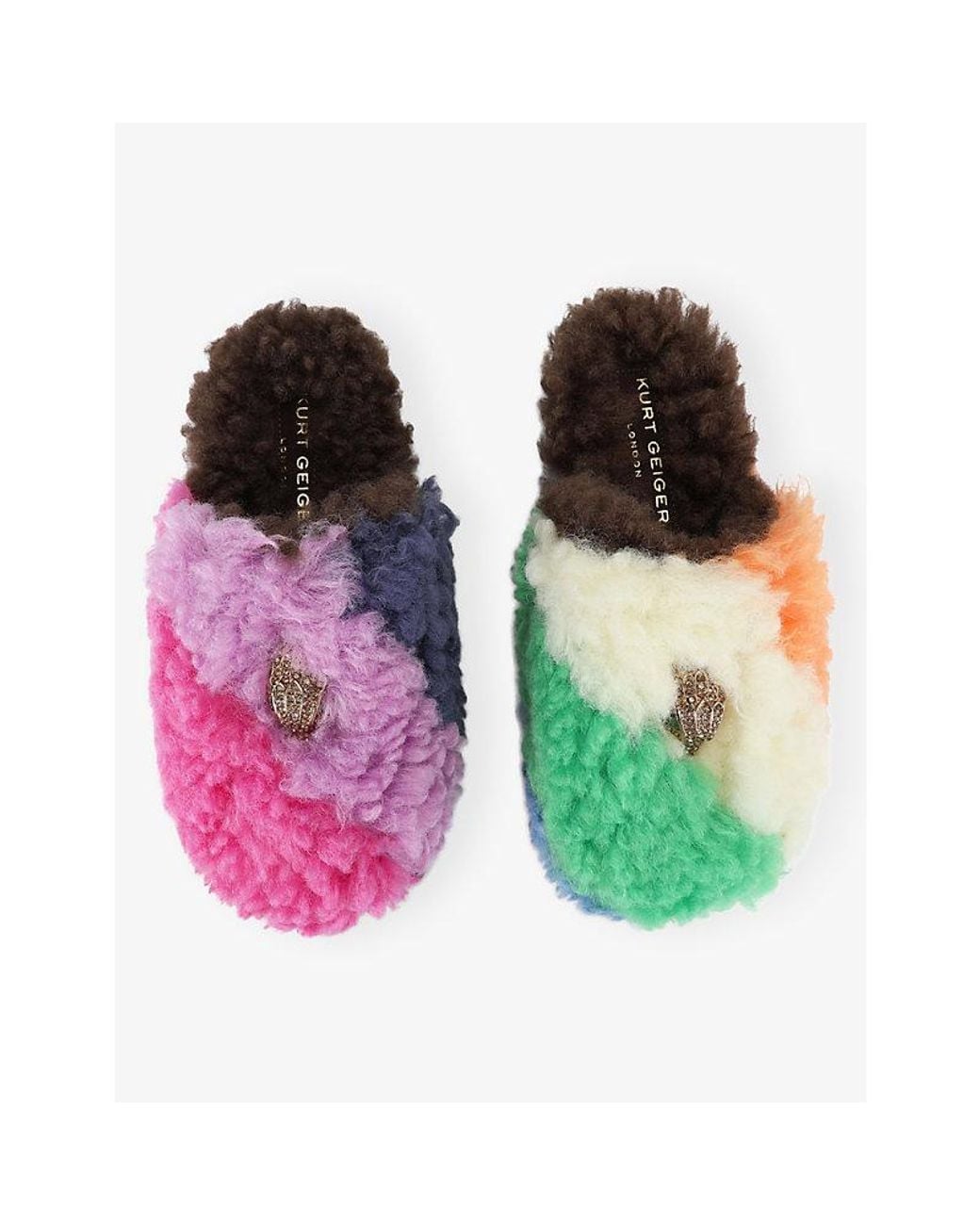 Kurt Geiger Pink Kensington Faux-Fur Slippers