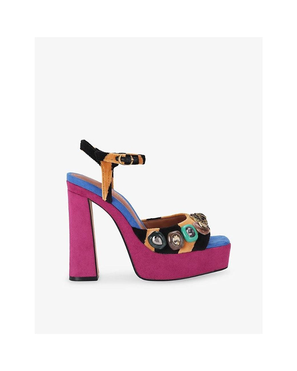 Kurt Geiger Pink Chelsea Platform-Heel Woven Heels