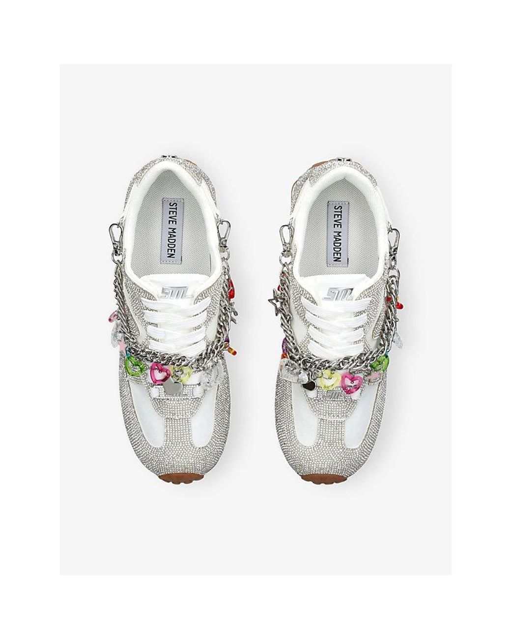 Steve Madden White Cameos Woven Trainers
