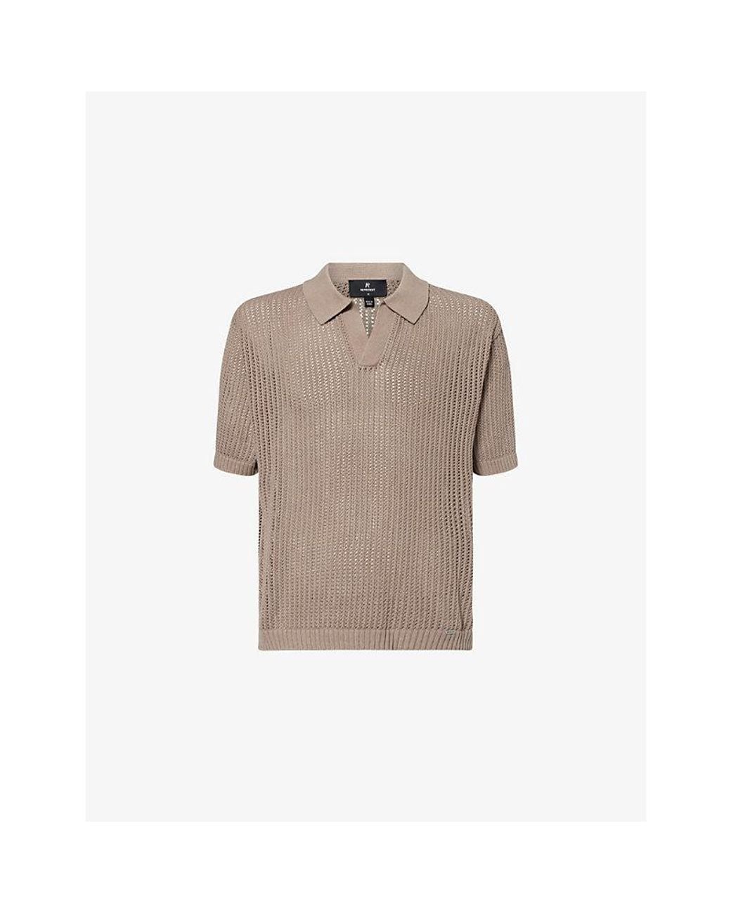 Represent Natural Beverly Open-Collar Cotton-Knit Polo Top for men