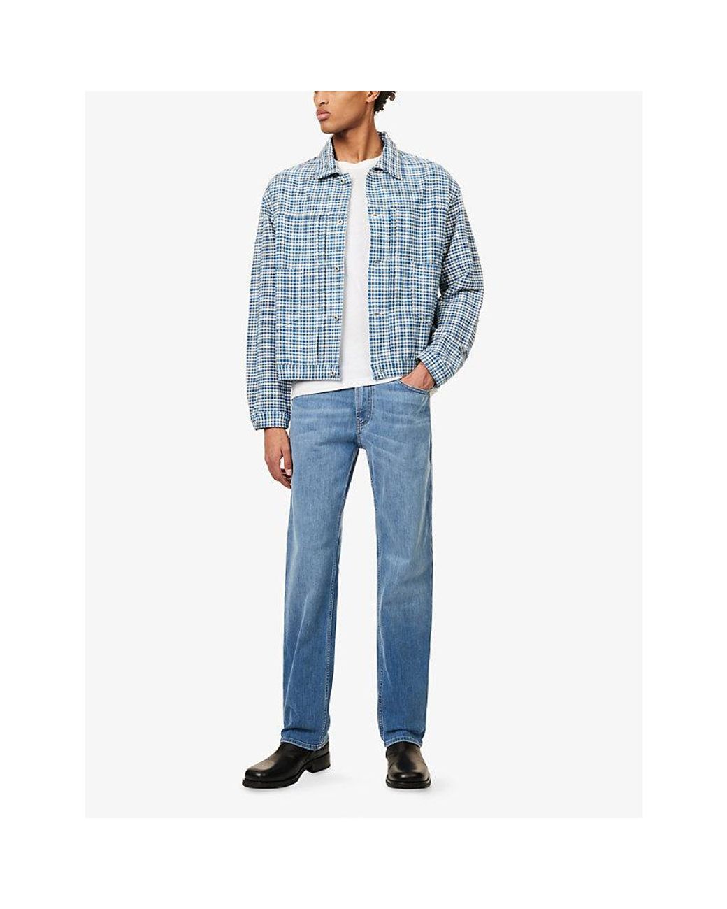 Emporio Armani Blue Straight-Leg Denim Jeans for men