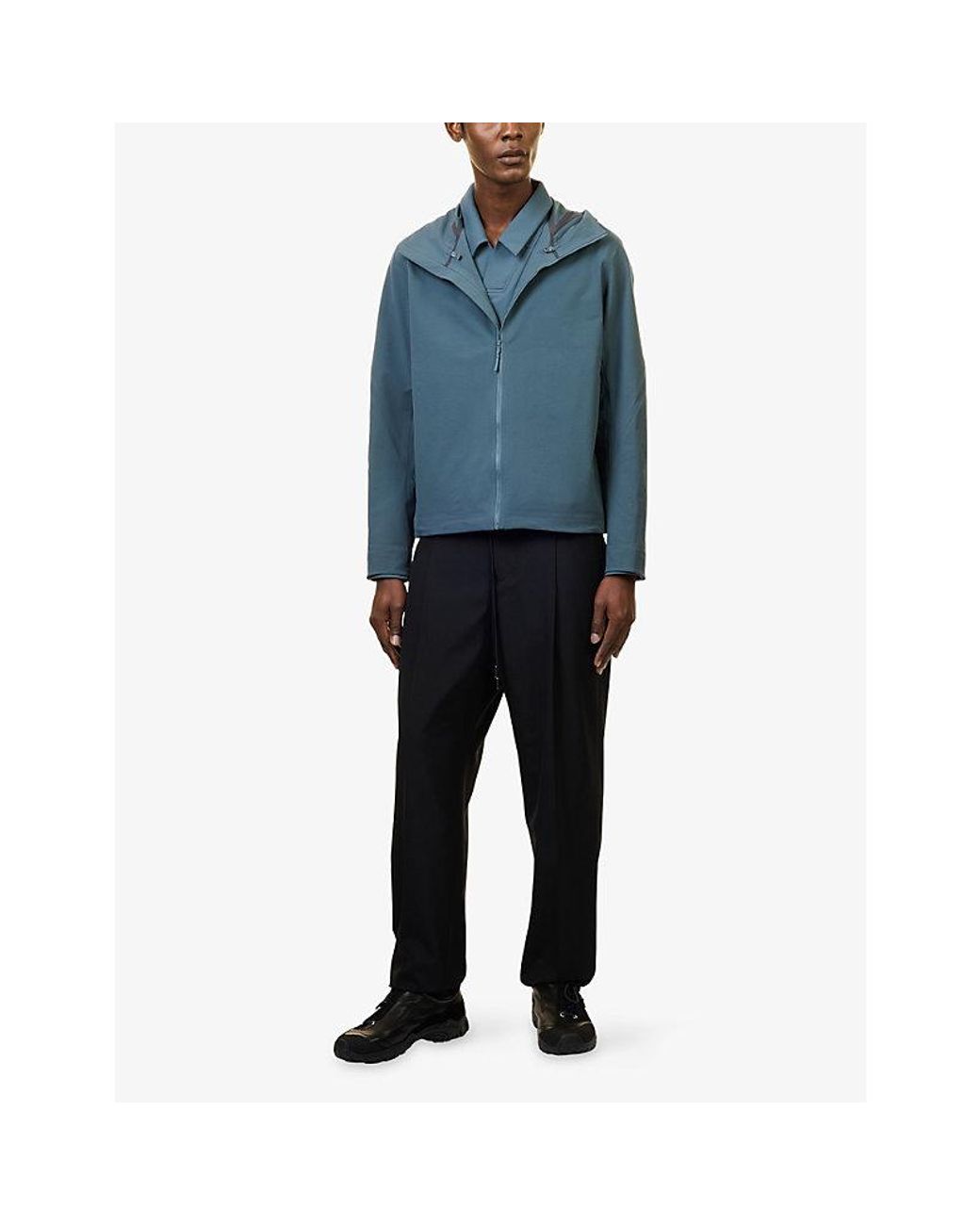 Veilance Blue Isogon Hooded Shell Jacket for men