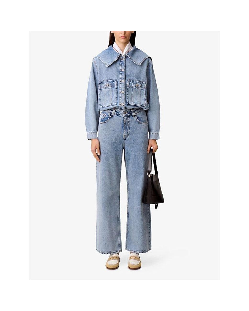Claudie Pierlot Blue Wide-Leg Denim Jeans