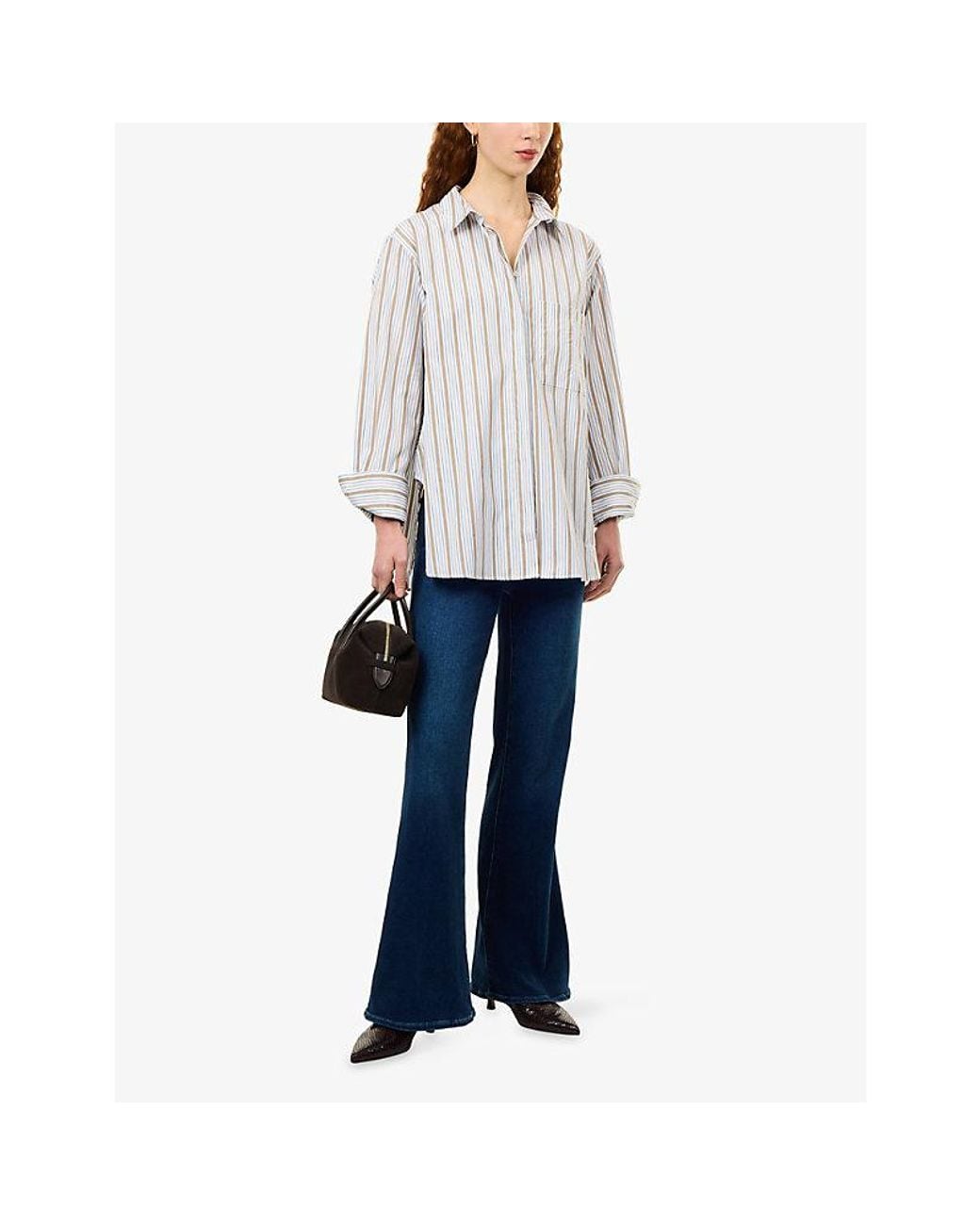PAIGE Blue Marlow Skimmer Flared Stretch-Denim Jeans