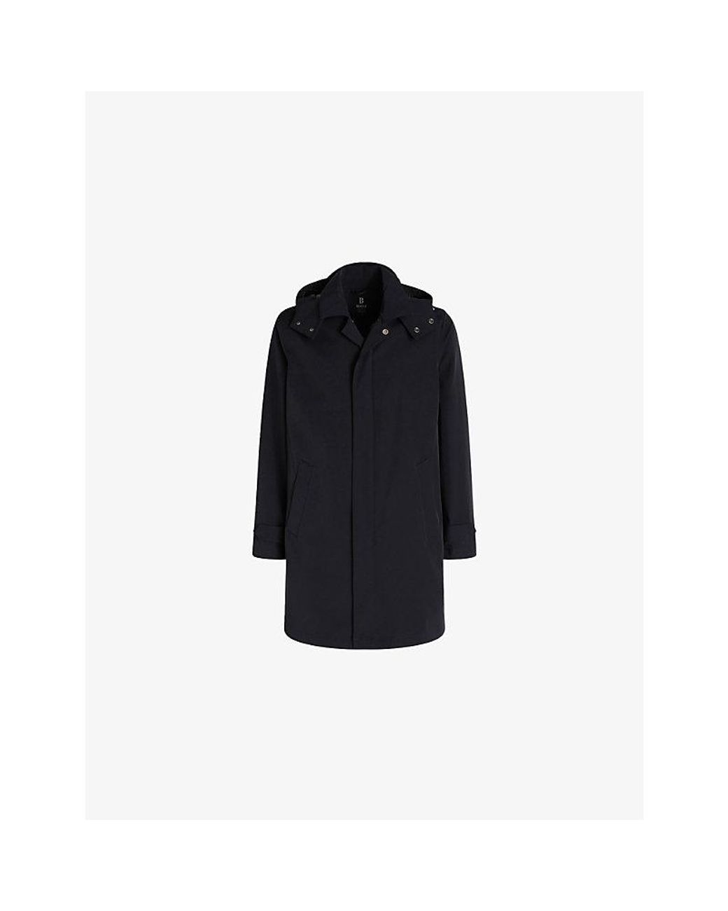 Boggi Black B-Travel Technical Stretch-Nylon Raincoat for men