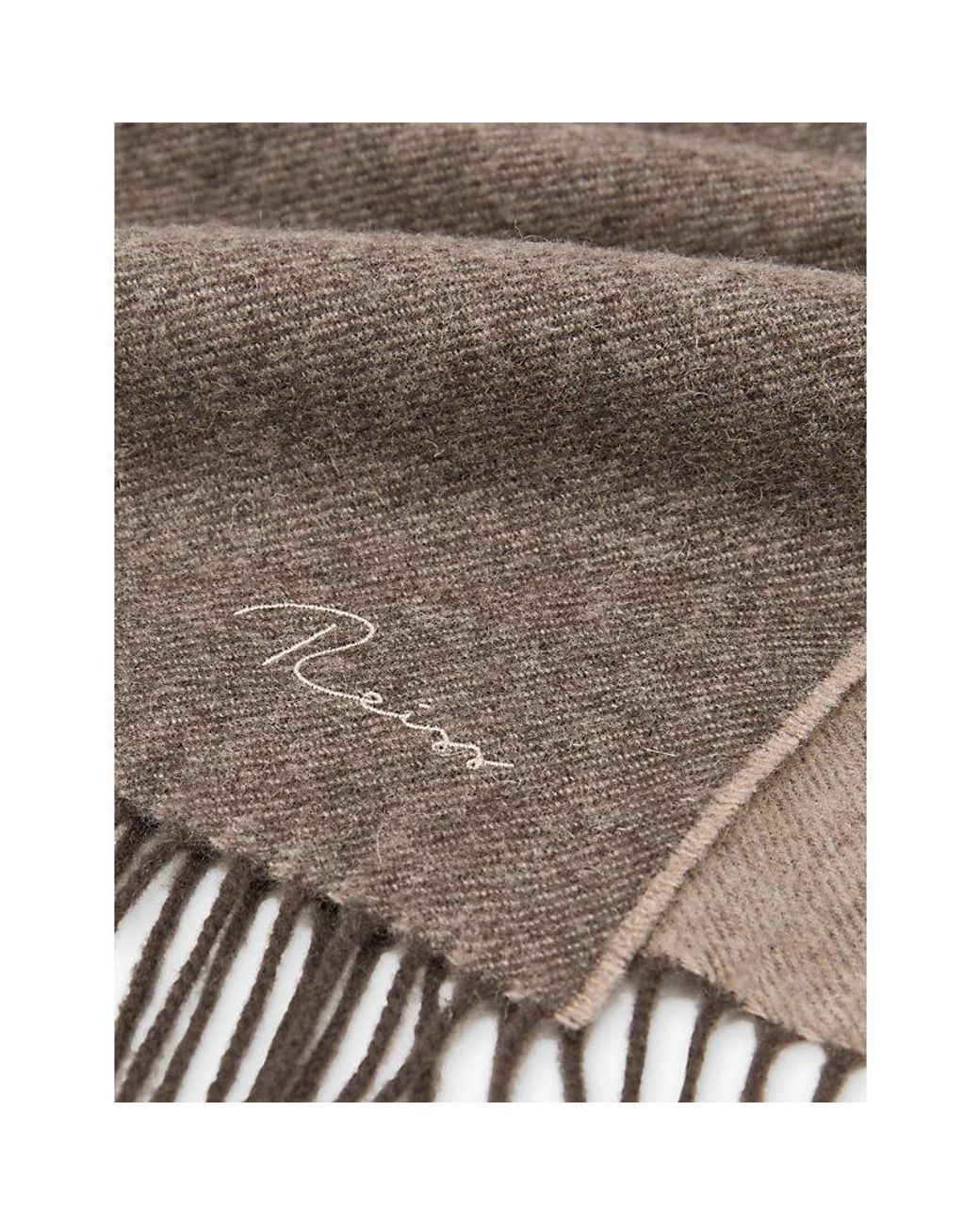 Reiss Brown Picton Wool And Cashmere Scarf for men
