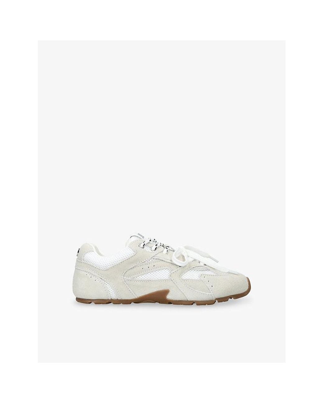 Steve Madden White Asiel Suede Trainers