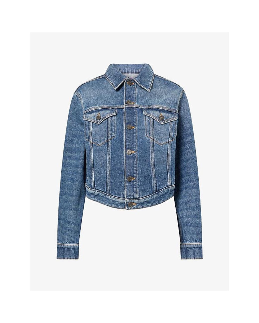 Jean Paul Gaultier Blue Wavy-Hem Denim Jacket