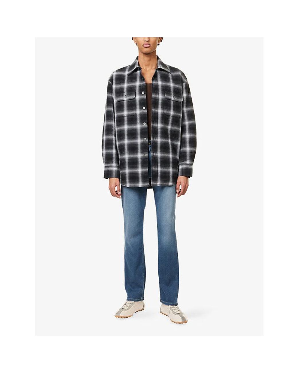 PAIGE Blue Normandie Straight-Leg Stretch-Denim Blend Jeans for men