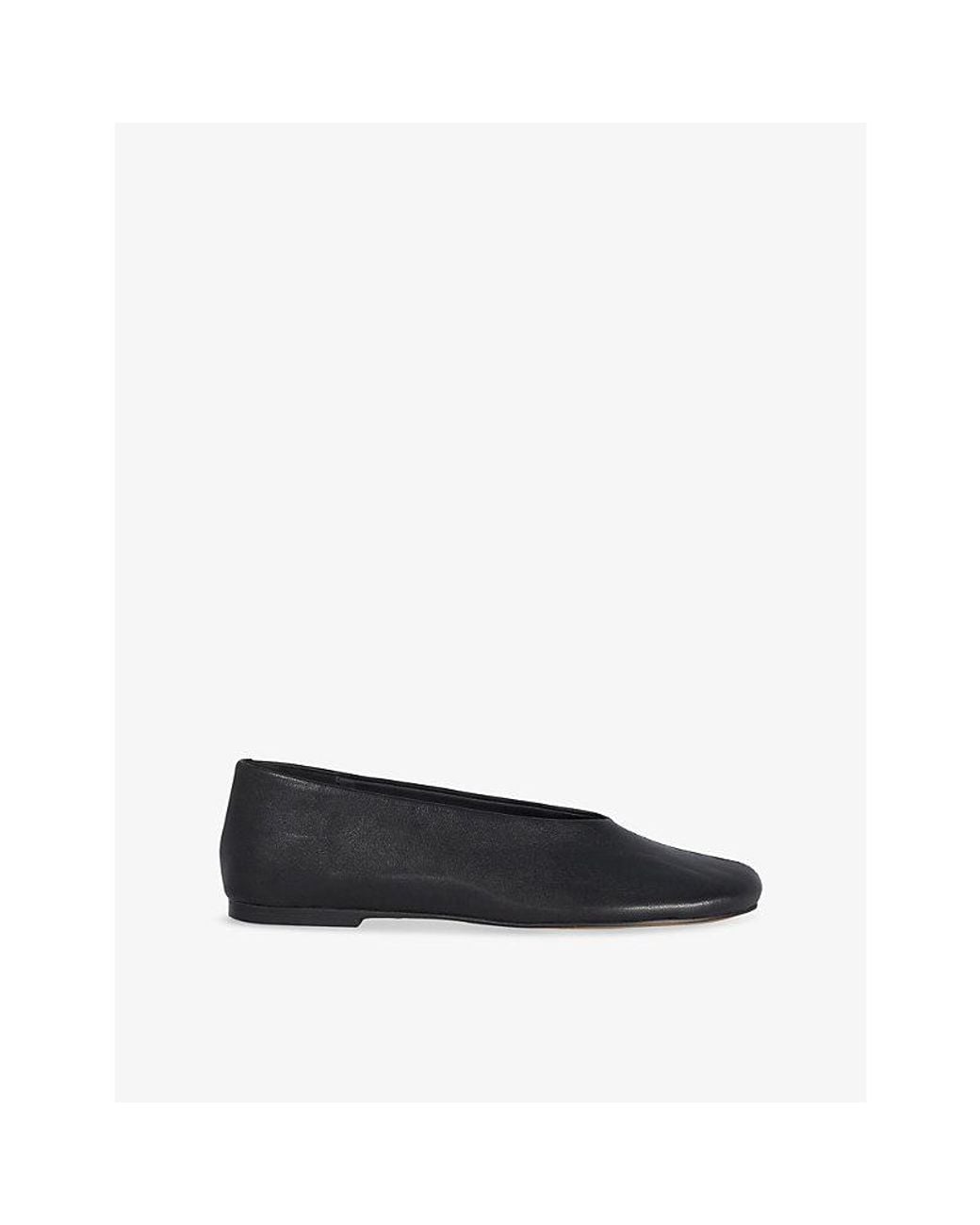 Dune Black Highway Leather Ballet Flats