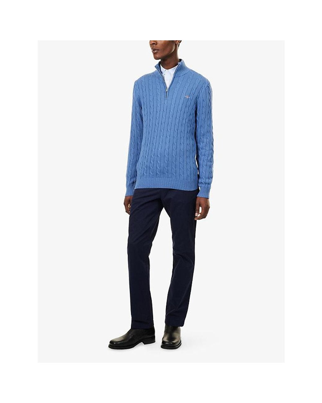 Gant Blue Classic Regular-Fit Cotton Chinos for men