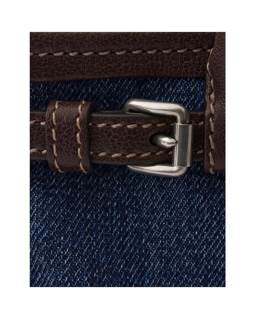 Prada Blue Bonnie Small Denim And Leather Shoulder Bag