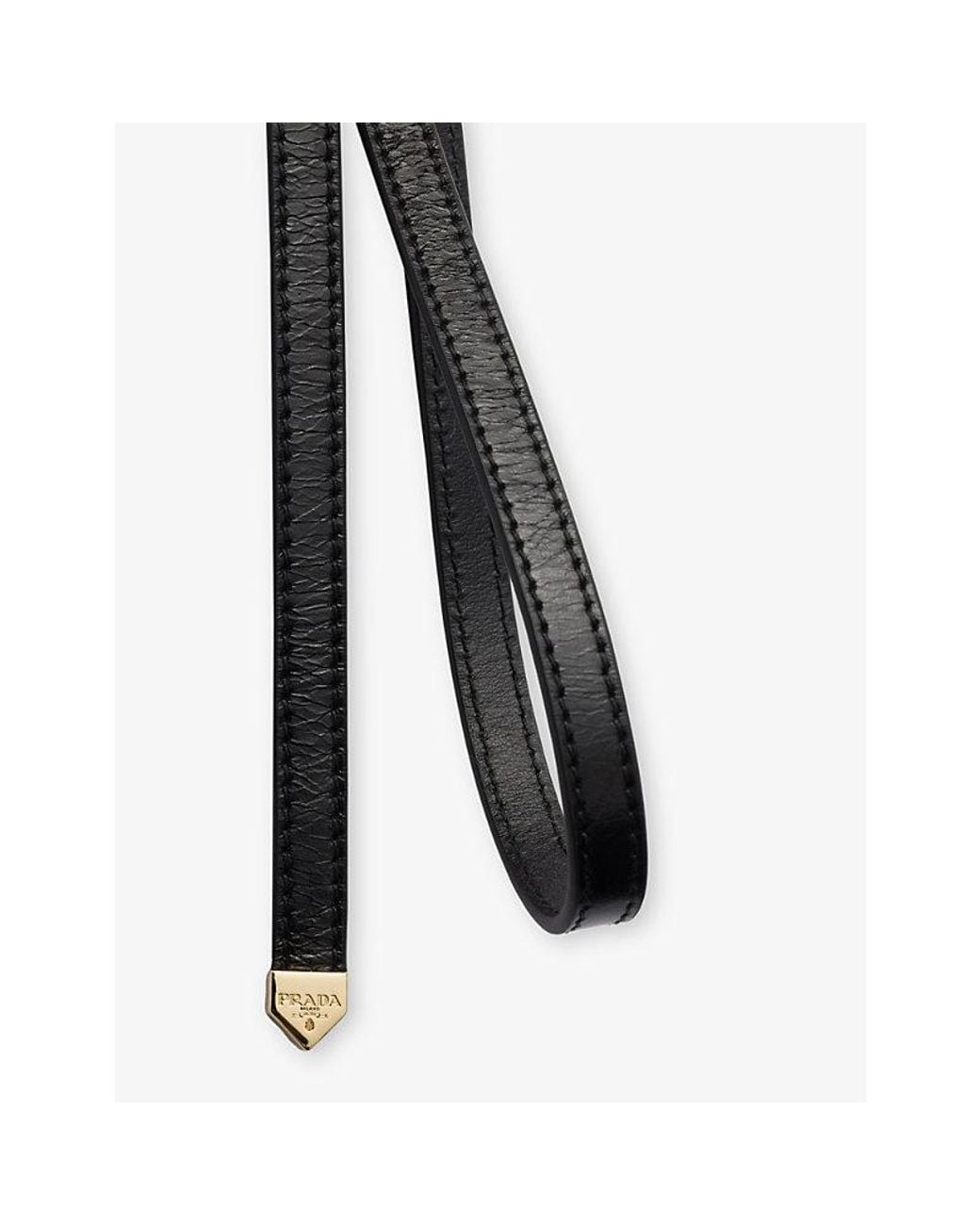 Prada Black Square-Buckle Leather Belt
