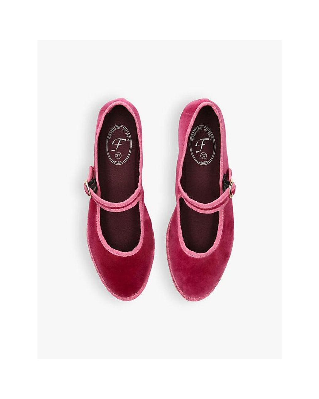 Flabelus Red Frances Single-Strap Cotton Mary Jane Flats