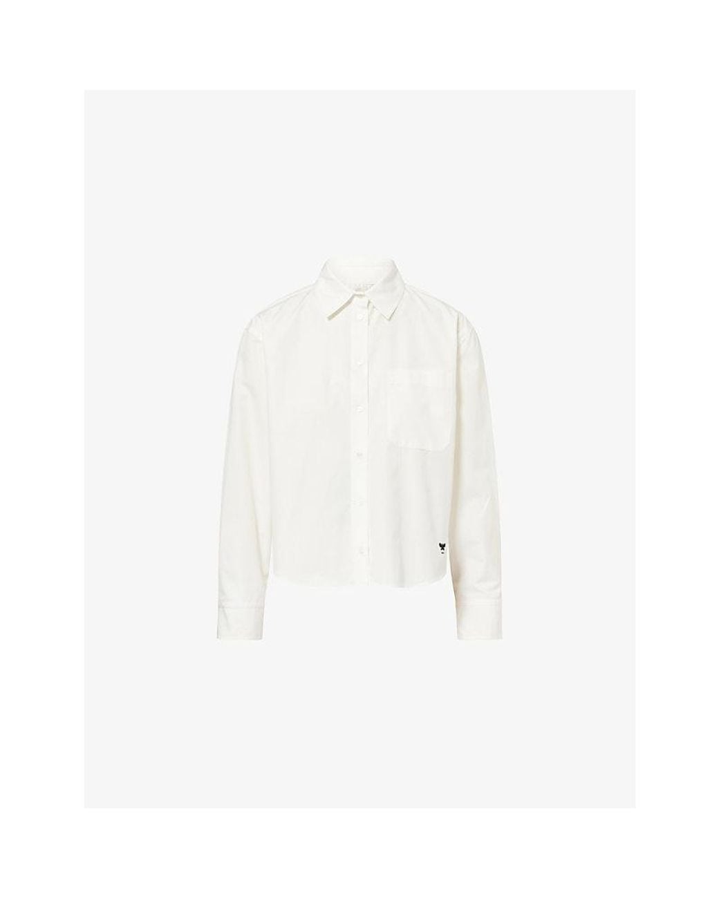 Weekend by Maxmara White Boxy-Fit Patch-Pocket Cotton Shirt