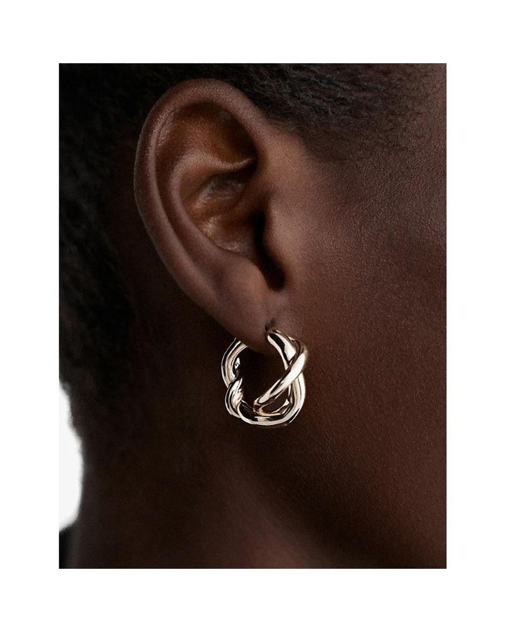 Monica Vinader Metallic Ochre Medium Sterling- Hoop Earrings