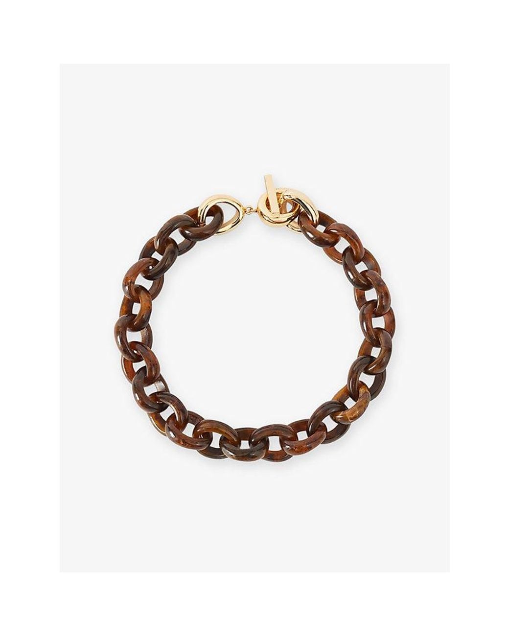 Joseph Metallic Bean Metal And Resin Link Necklace