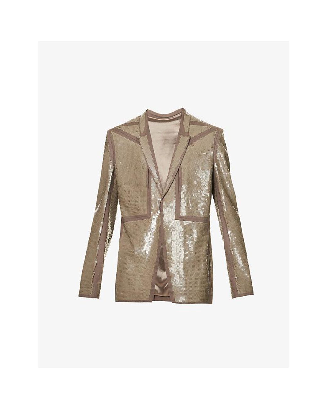 Rick Owens Fogpocket Sequin-embellished Panelled Cotton Jacket for Men |  Lyst