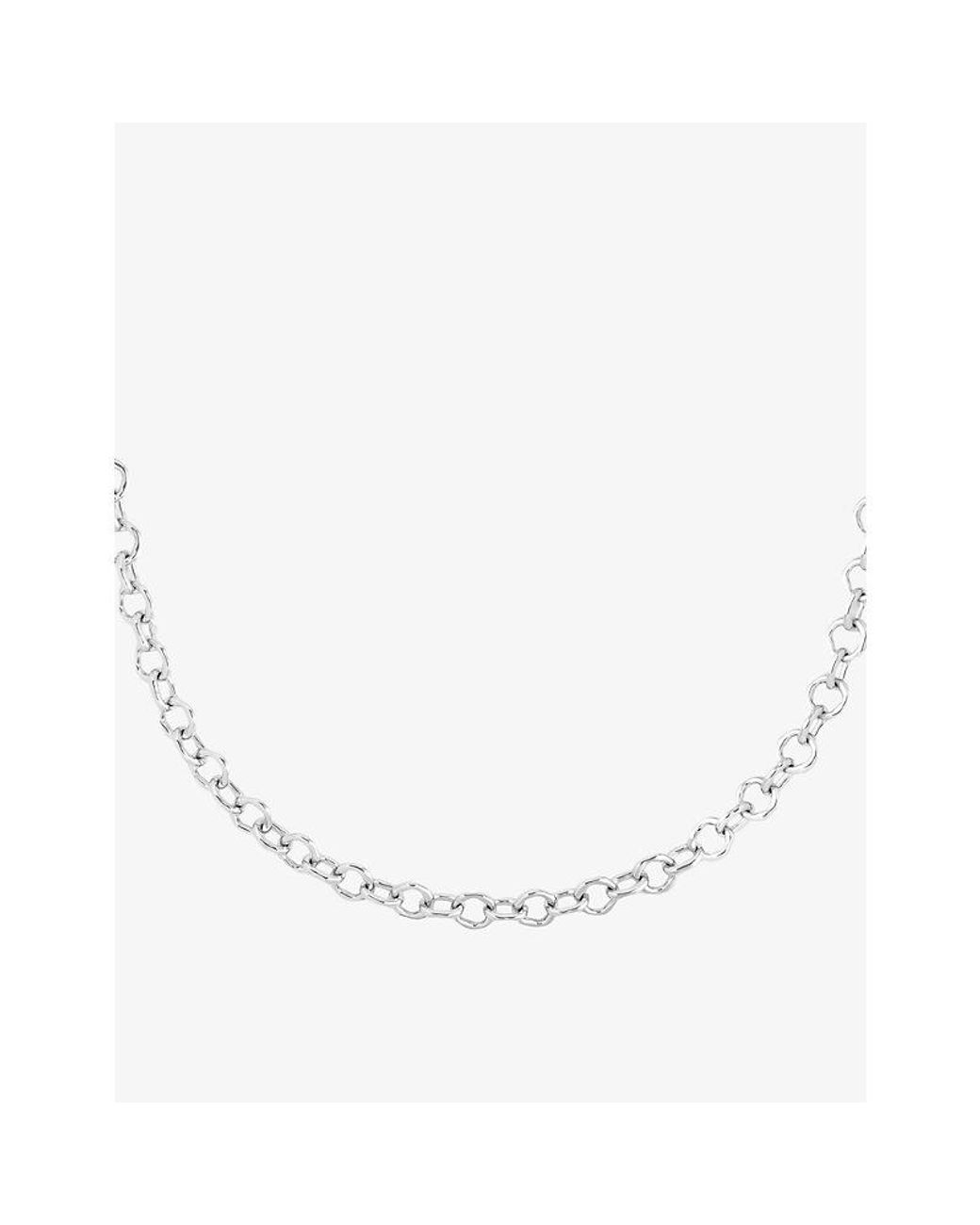 Astrid & Miyu Metallic Molten Link Rhodium-Plated Brass Chain Necklace