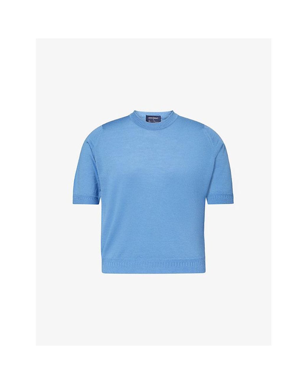 John Smedley Blue X Bill Nighy Short-Sleeve Merino Wool Top for men