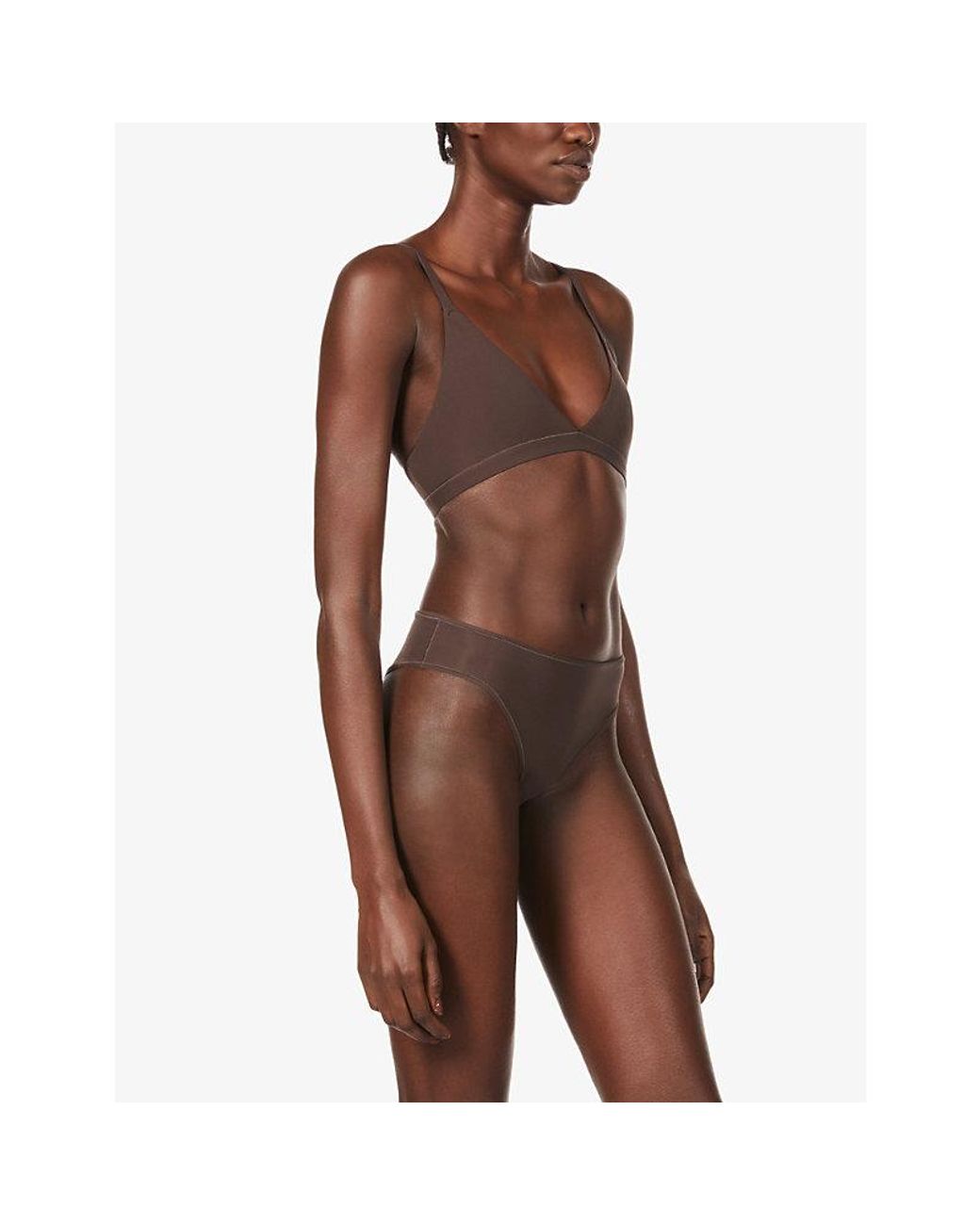 Skims Brown Fits Everybody Cheeky Stretch-jersey Brief