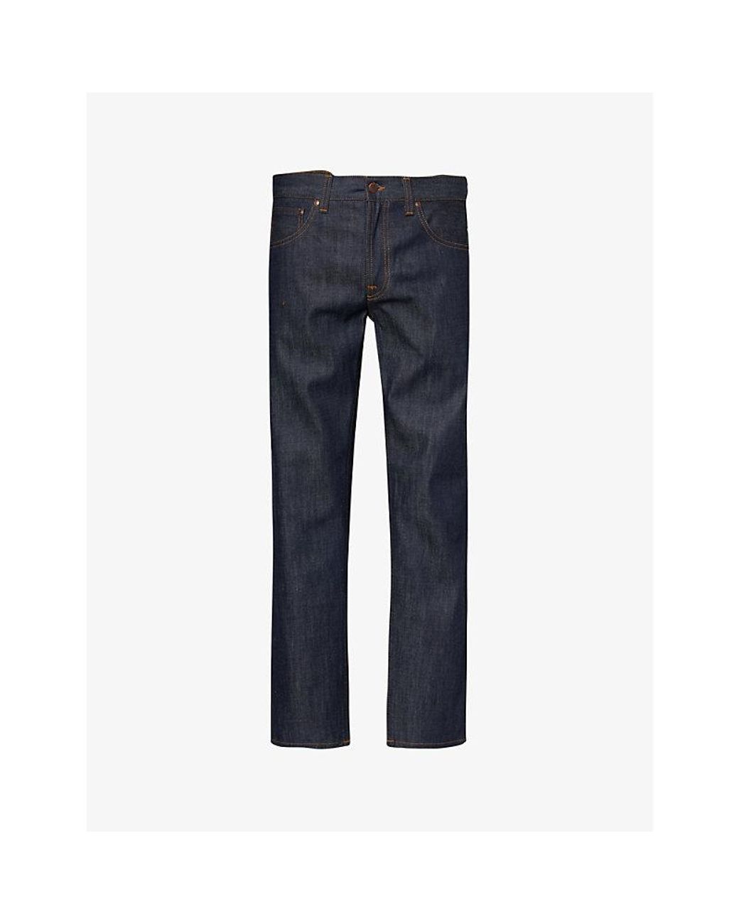 Nudie Jeans Blue Gritty Jackson Straight-Leg Regular-Fit Denim Jeans for men