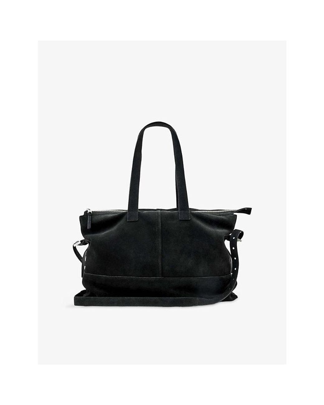 AllSaints Black Cassius Suede Tote Bag