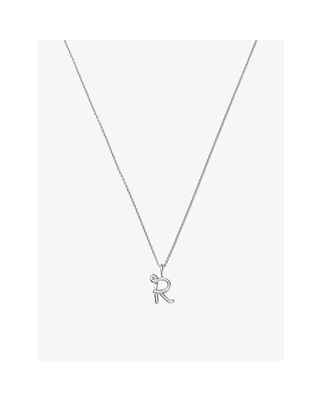 Missoma Metallic Curly Molten Mini Initial R-Plated Sterling- Necklace