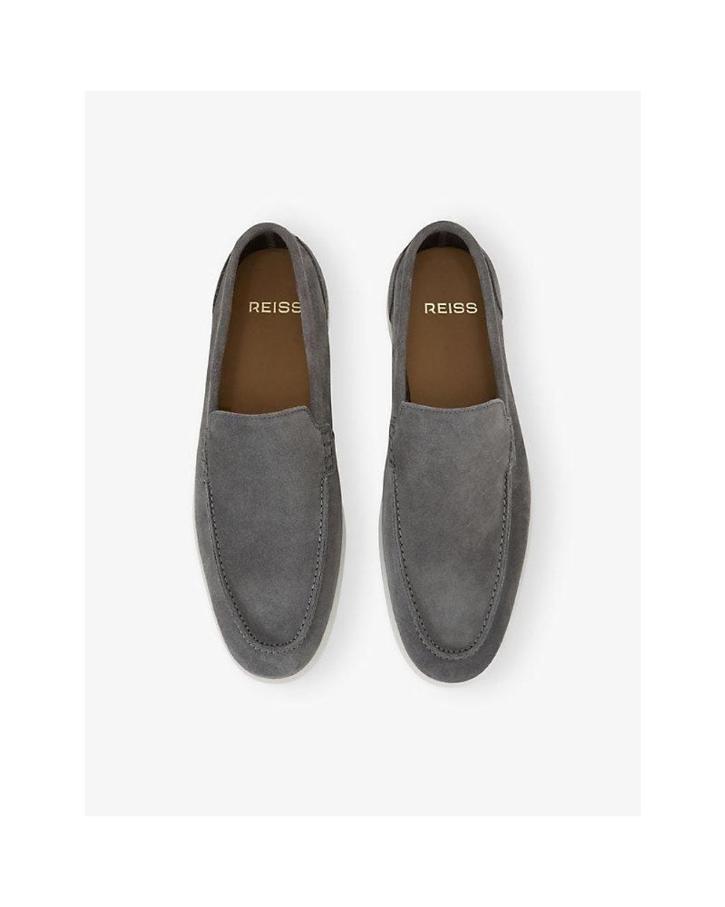 Reiss Gray Kason Suede Loafers for men