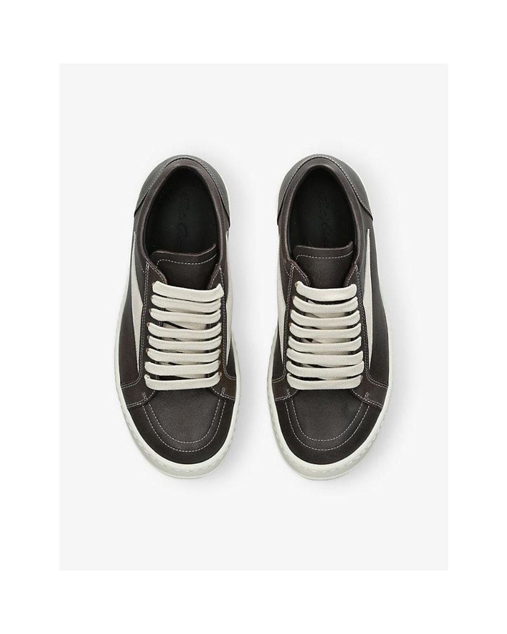 Rick Owens White Vintage Leather Trainers