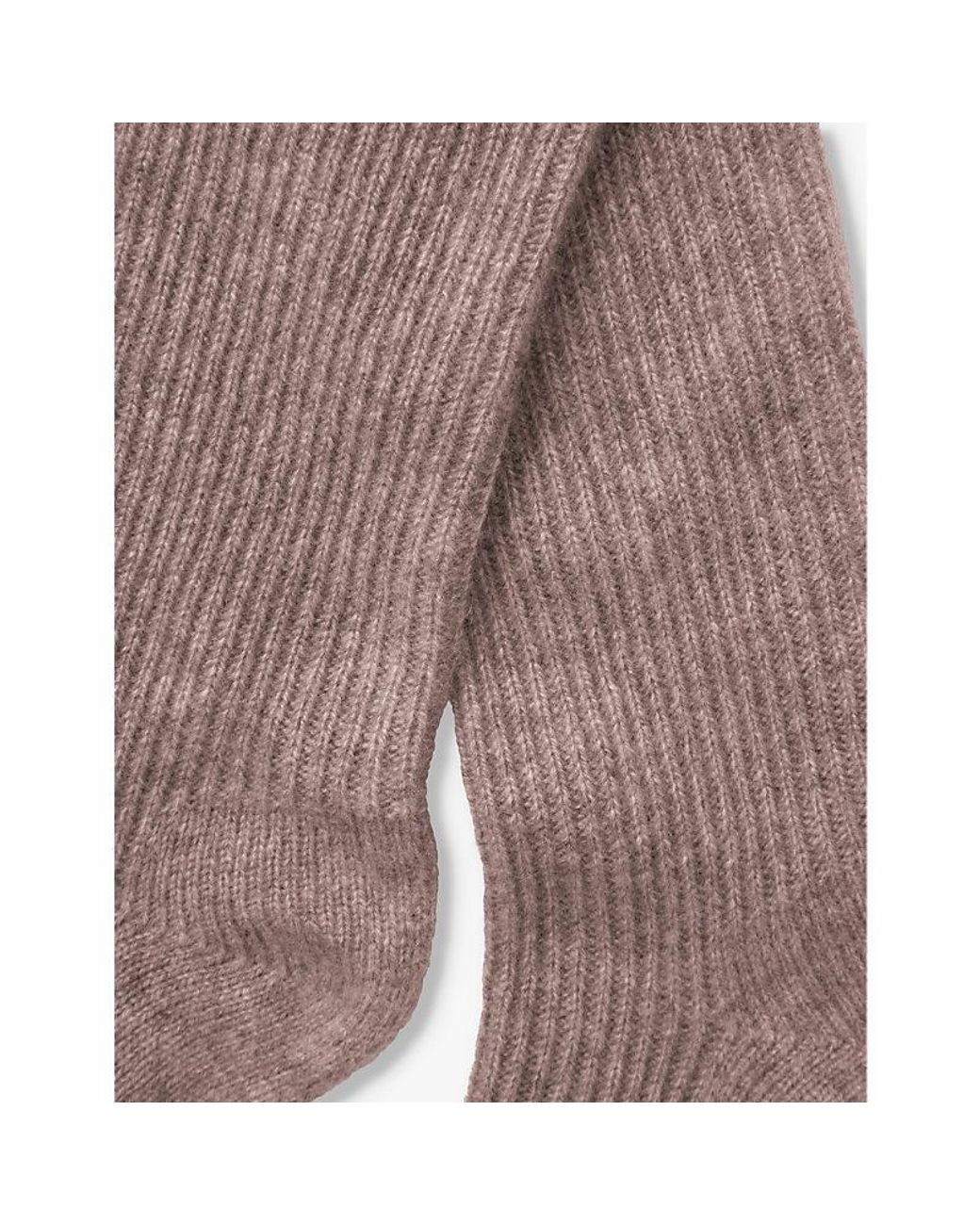 The White Company Brown Ribbed Mid-Calf Cashmere Bed Socks